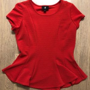 Red peplum top